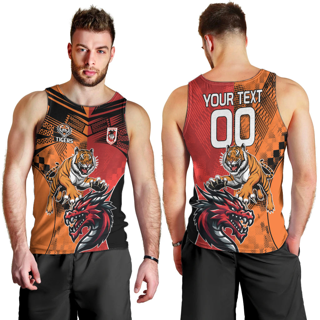 Custom Dragons and Tigers Men Tank Top Rugby Mascot With Sporty Style - Vibe Hoodie Shop