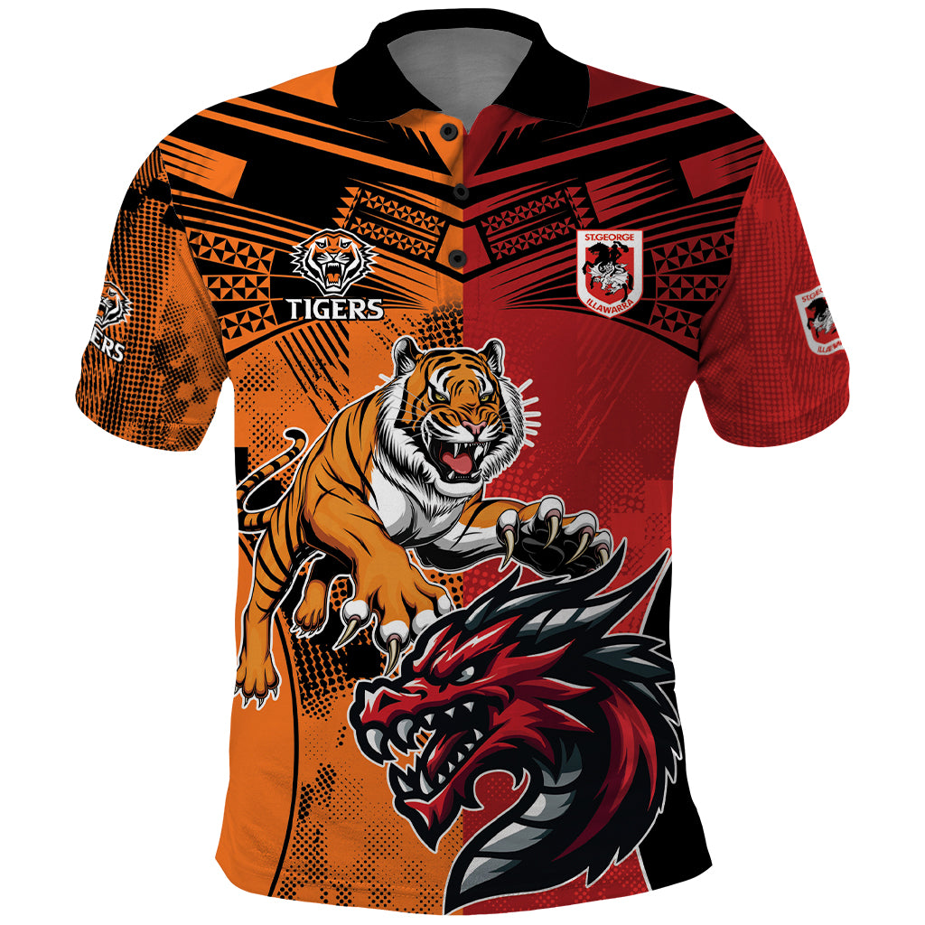 Custom Dragons and Tigers Polo Shirt Rugby Mascot With Sporty Style LT9 - Vibe Hoodie Shop