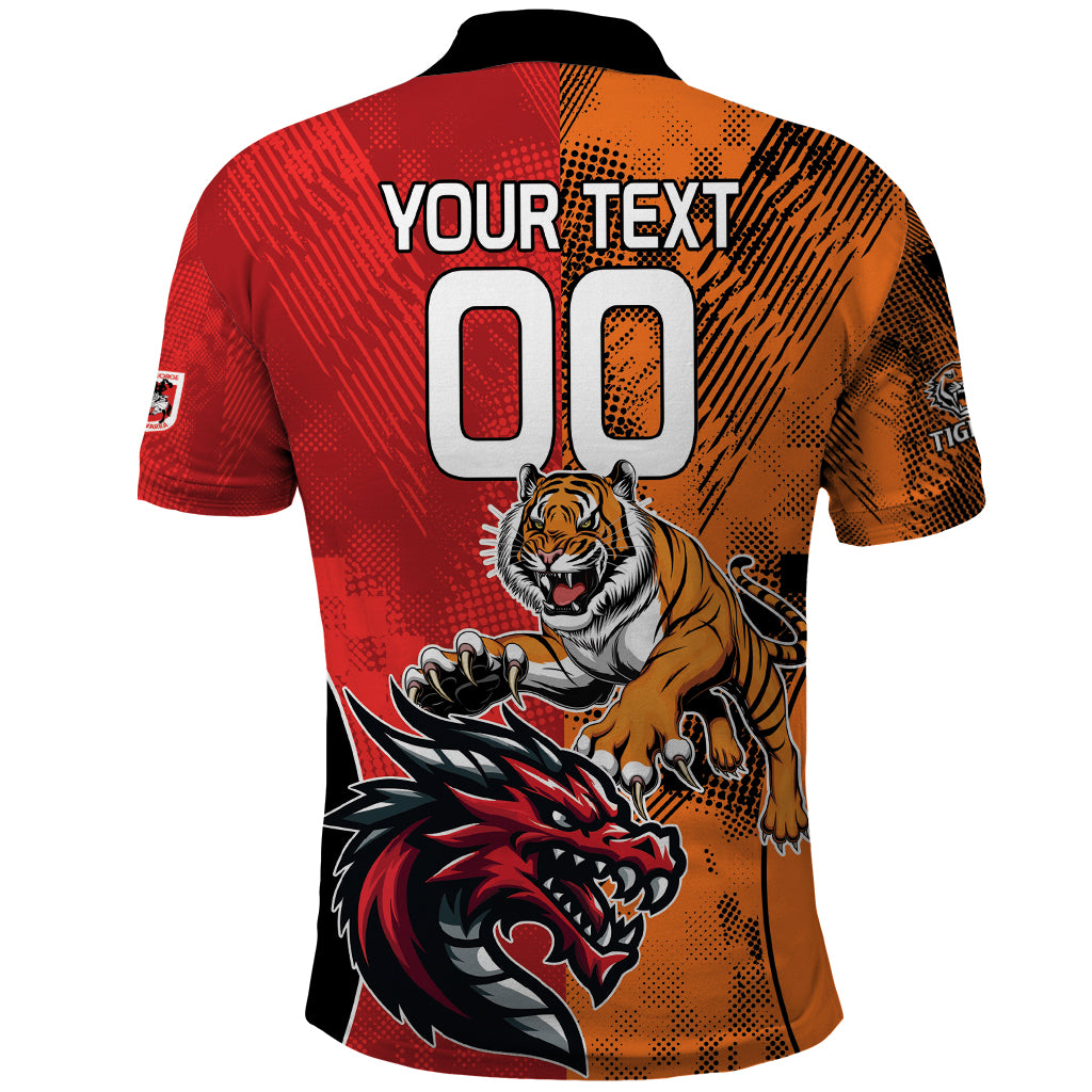 Custom Dragons and Tigers Polo Shirt Rugby Mascot With Sporty Style LT9 - Vibe Hoodie Shop