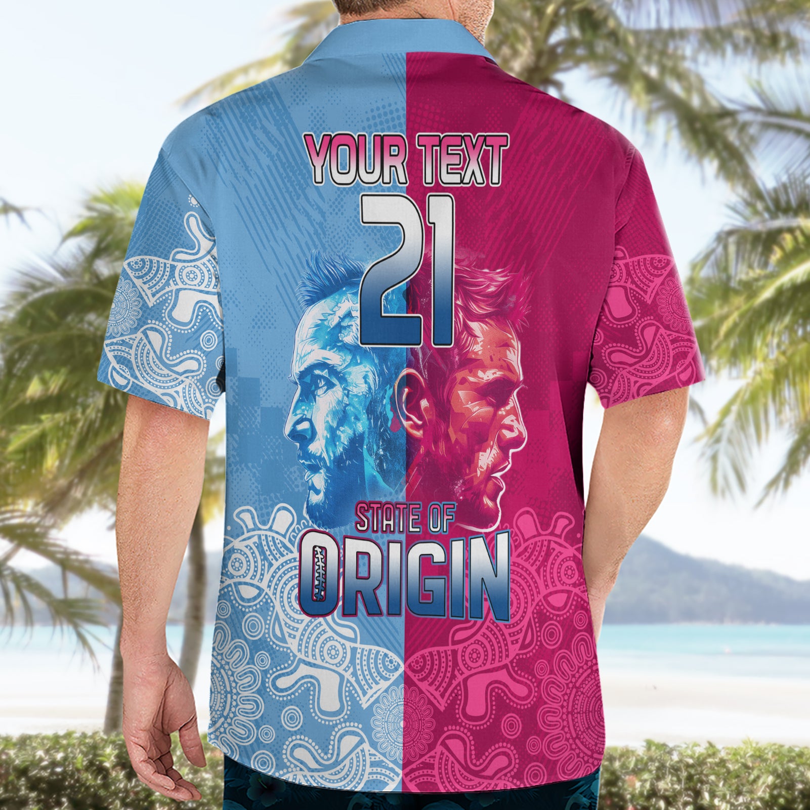 Custom New South Wales and Queensland Hawaiian Shirt Rugby Mascot With Sporty Style - Vibe Hoodie Shop