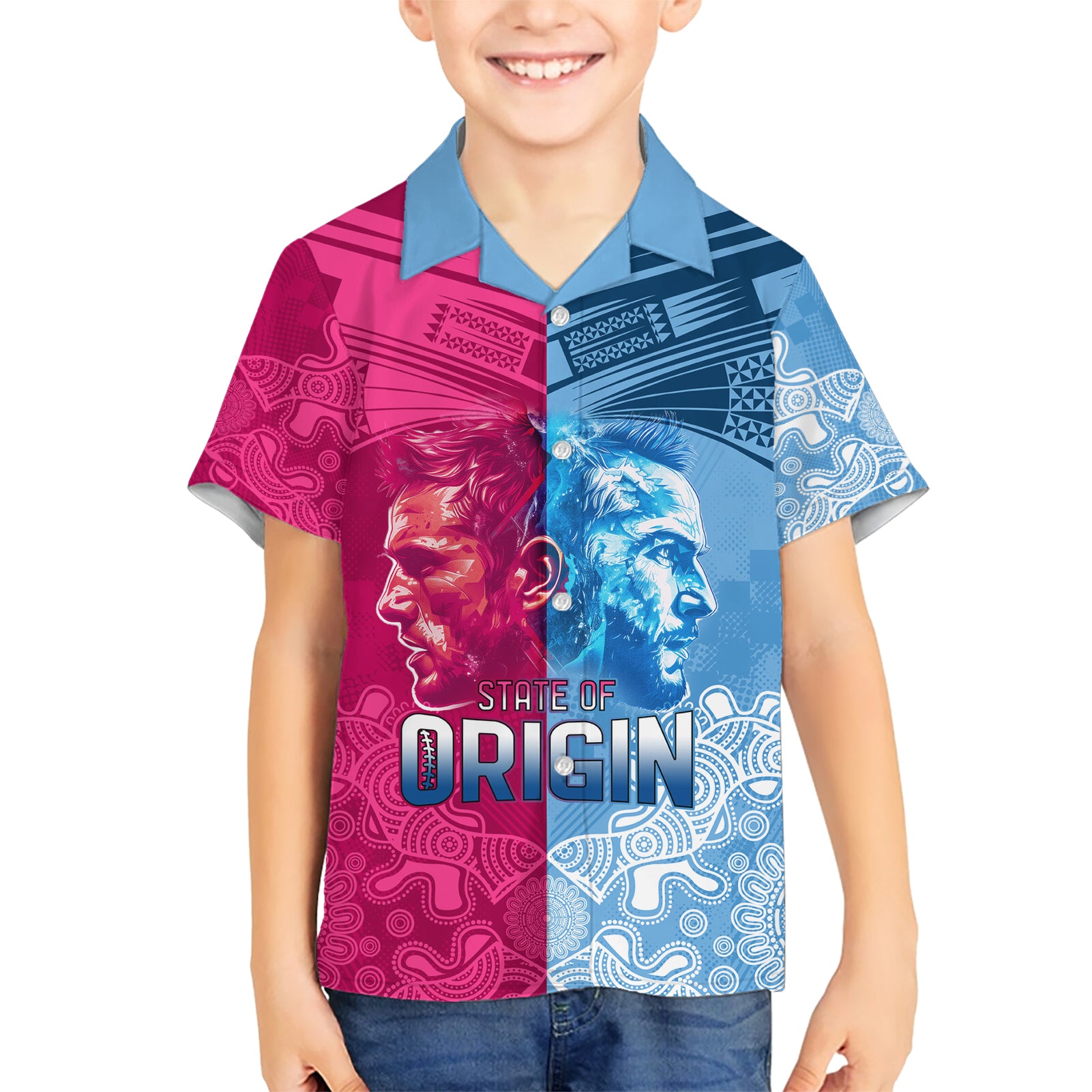 Custom New South Wales and Queensland Hawaiian Shirt Rugby Mascot With Sporty Style - Vibe Hoodie Shop