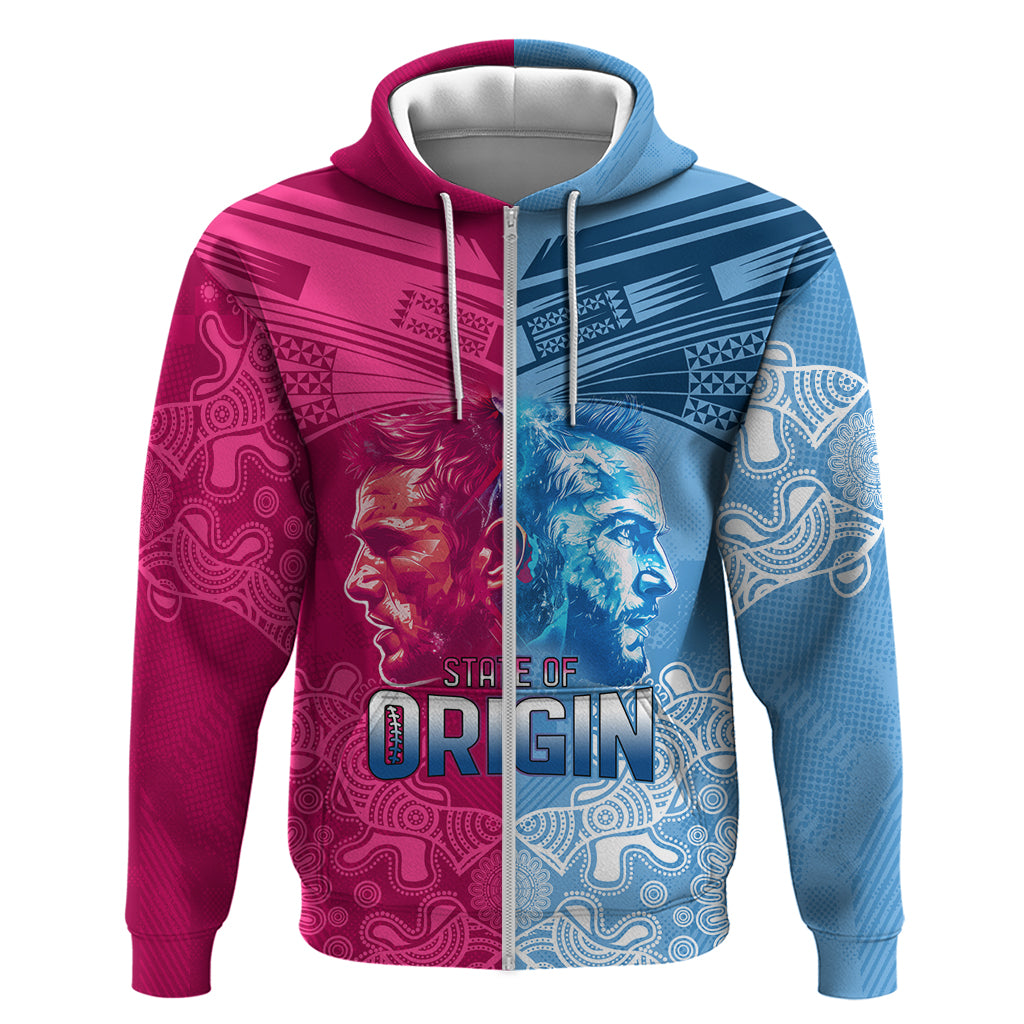 Custom New South Wales and Queensland Hoodie Rugby Mascot With Sporty Style LT9 - Vibe Hoodie Shop
