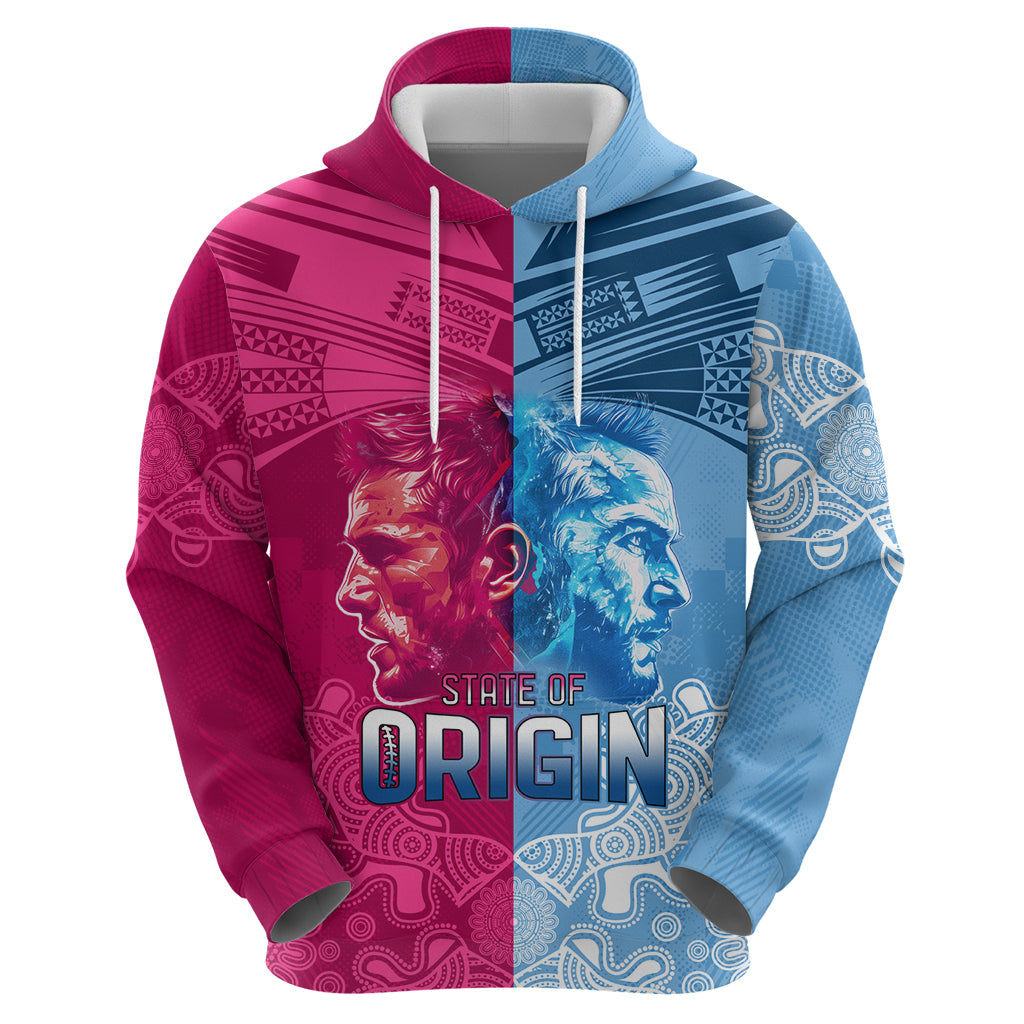 Custom New South Wales and Queensland Hoodie Rugby Mascot With Sporty Style LT9 - Vibe Hoodie Shop