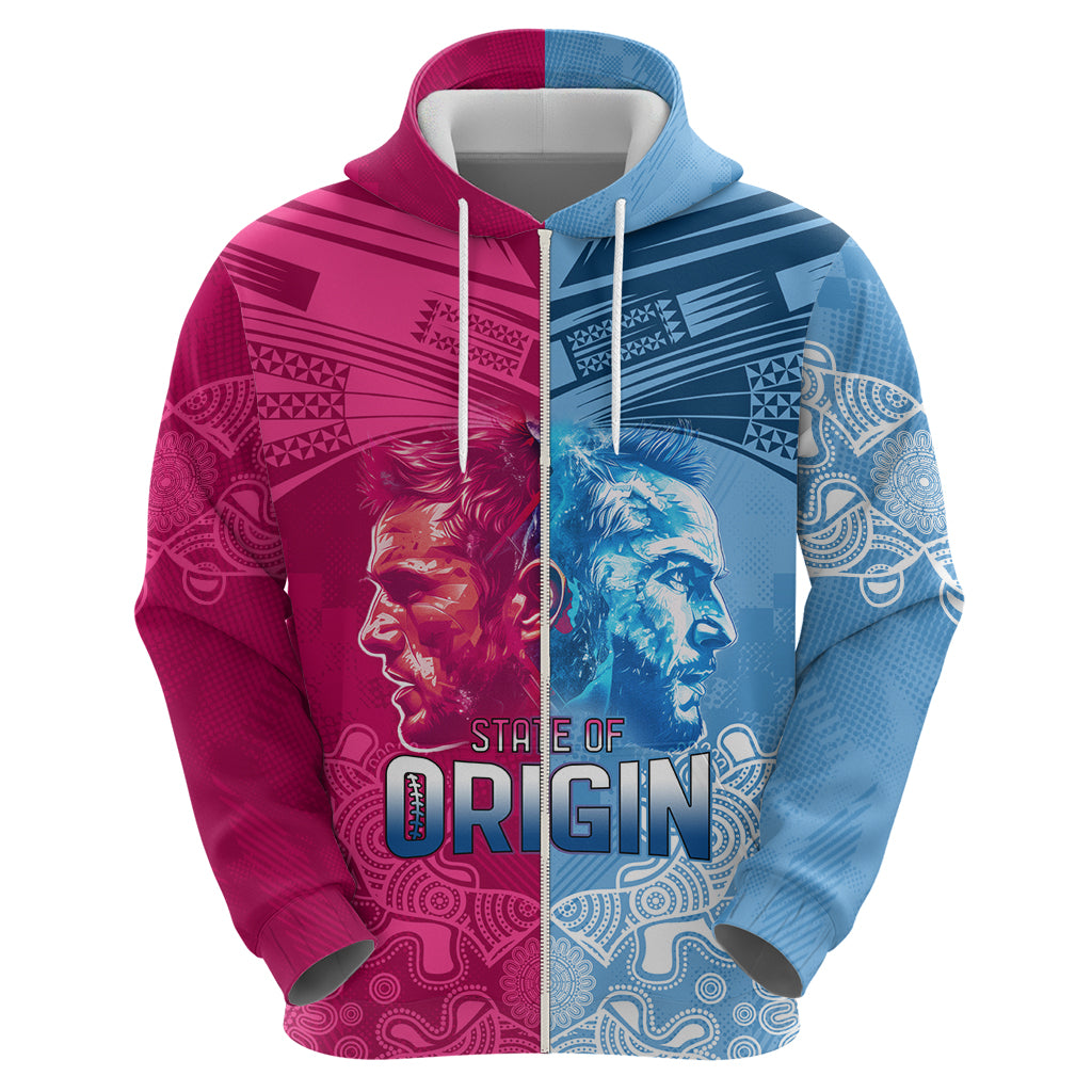Custom New South Wales and Queensland Hoodie Rugby Mascot With Sporty Style LT9 - Vibe Hoodie Shop