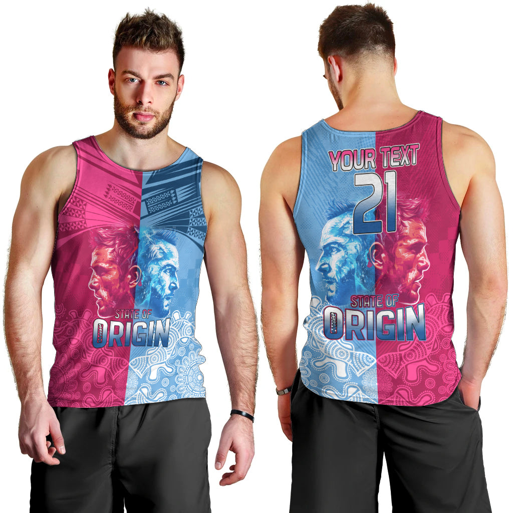 Custom New South Wales and Queensland Men Tank Top Rugby Mascot With Sporty Style - Vibe Hoodie Shop