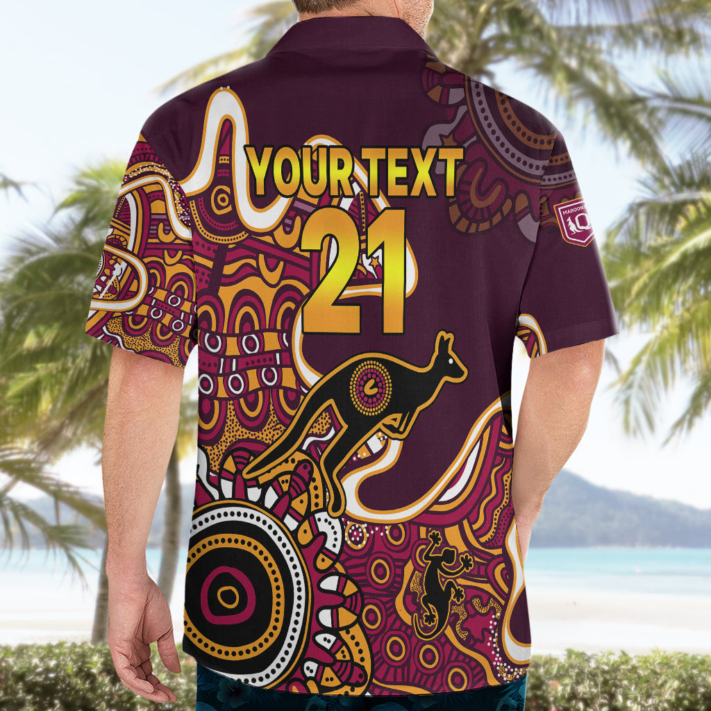 (Custom Text and Number) Queensland Rugby Hawaiian Shirt State of Origin Go Maroons Indigenous Tribal - Vibe Hoodie Shop