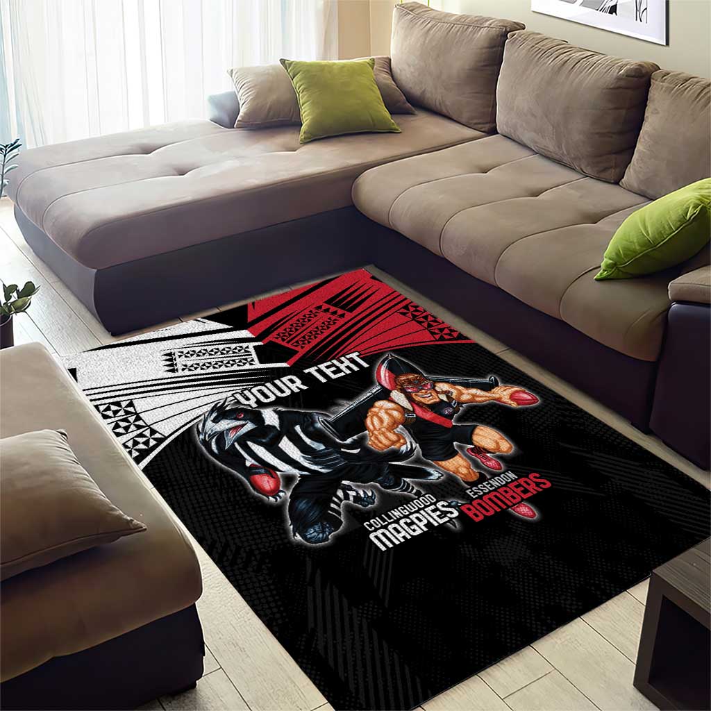 Custom Essendon and Collingwood Area Rug Together Sporty Style - Vibe Hoodie Shop