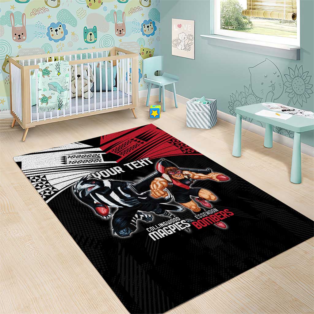 Custom Essendon and Collingwood Area Rug Together Sporty Style - Vibe Hoodie Shop