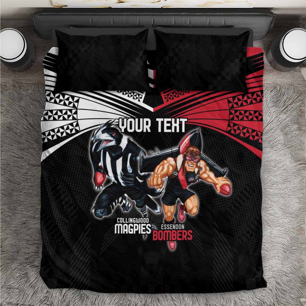 Custom Essendon and Collingwood Bedding Set Together Sporty Style - Vibe Hoodie Shop