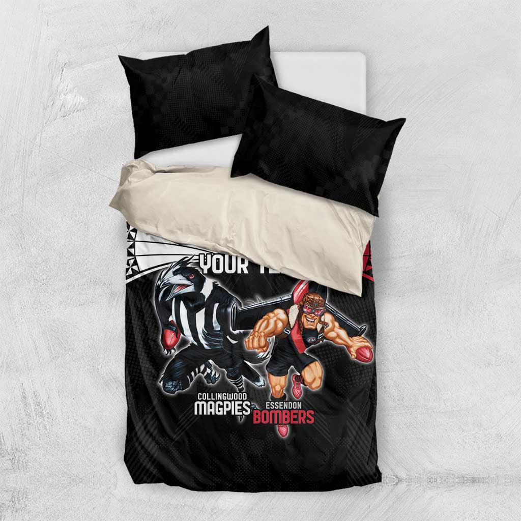 Custom Essendon and Collingwood Bedding Set Together Sporty Style - Vibe Hoodie Shop