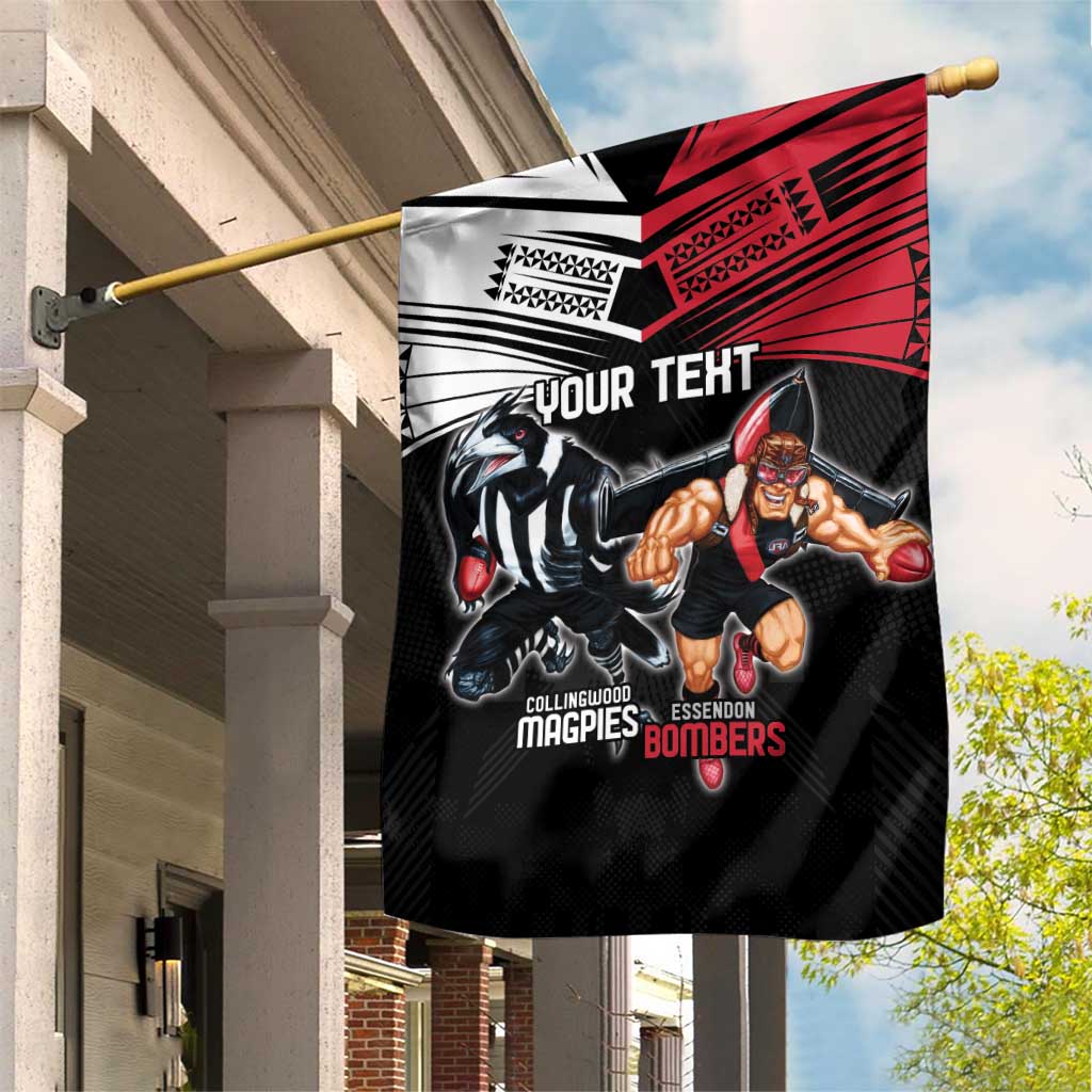 Custom Essendon and Collingwood Garden Flag Together Sporty Style - Vibe Hoodie Shop