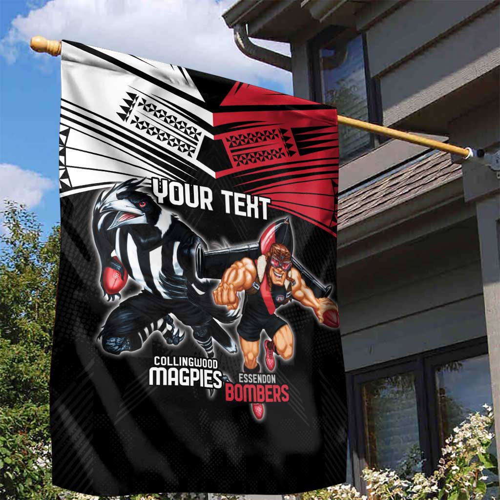 Custom Essendon and Collingwood Garden Flag Together Sporty Style - Vibe Hoodie Shop