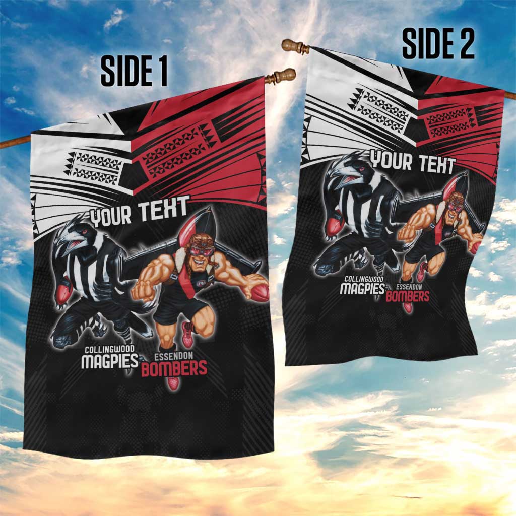 Custom Essendon and Collingwood Garden Flag Together Sporty Style - Vibe Hoodie Shop