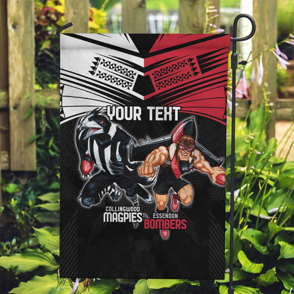 Custom Essendon and Collingwood Garden Flag Together Sporty Style - Vibe Hoodie Shop