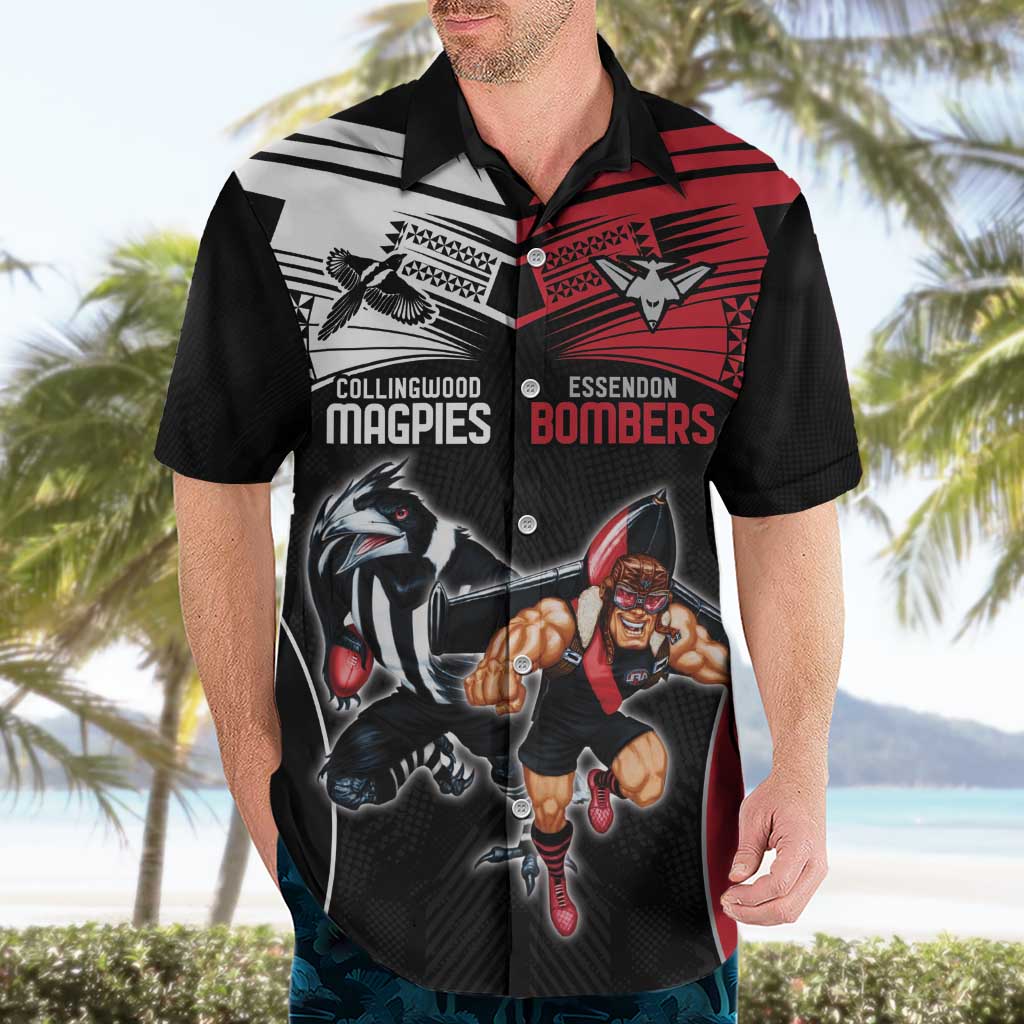 Custom Essendon and Collingwood Hawaiian Shirt Together Sporty Style - Vibe Hoodie Shop