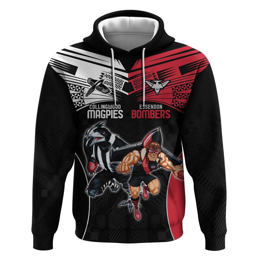 Custom Essendon and Collingwood Hoodie Together Sporty Style LT9 - Vibe Hoodie Shop