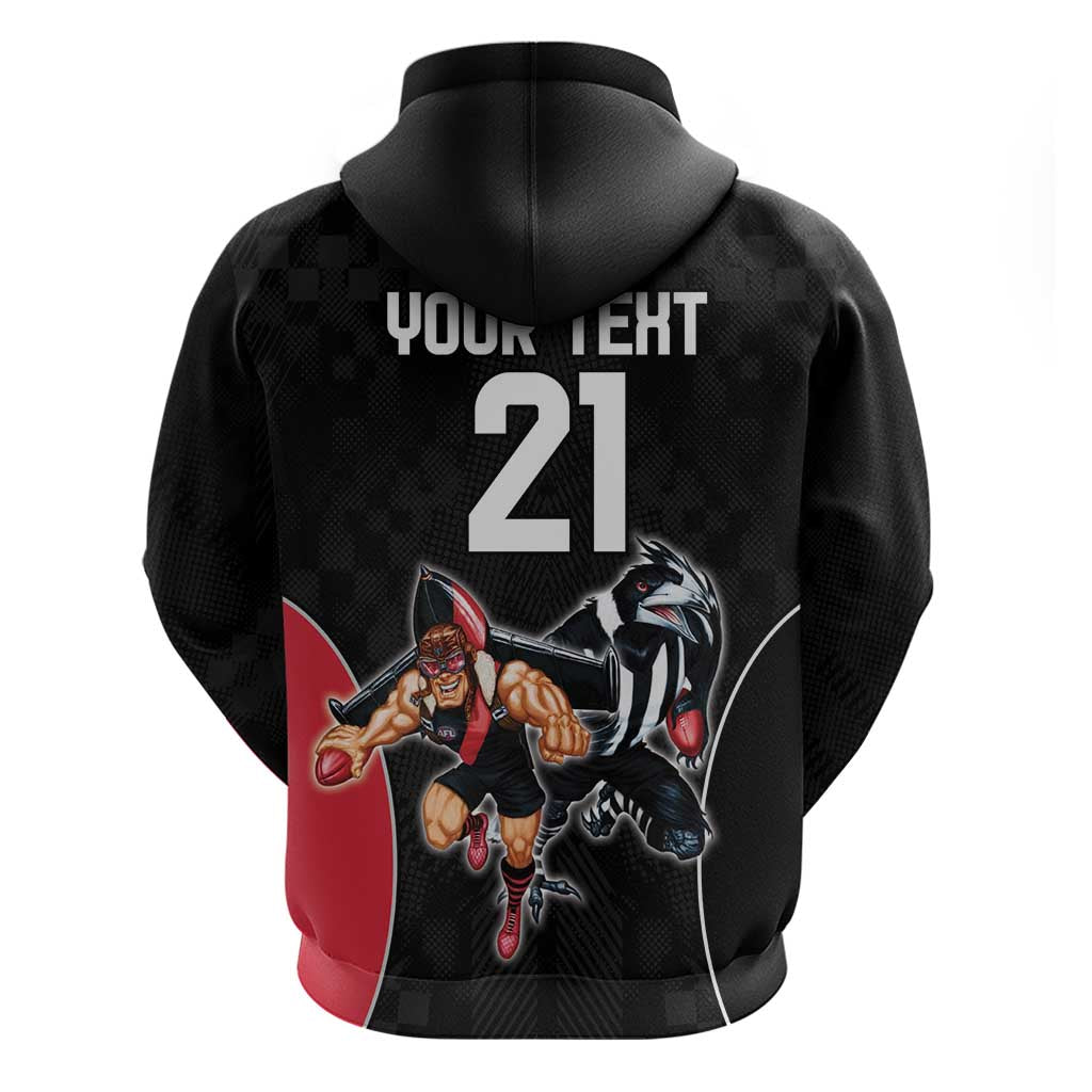Custom Essendon and Collingwood Hoodie Together Sporty Style LT9 - Vibe Hoodie Shop