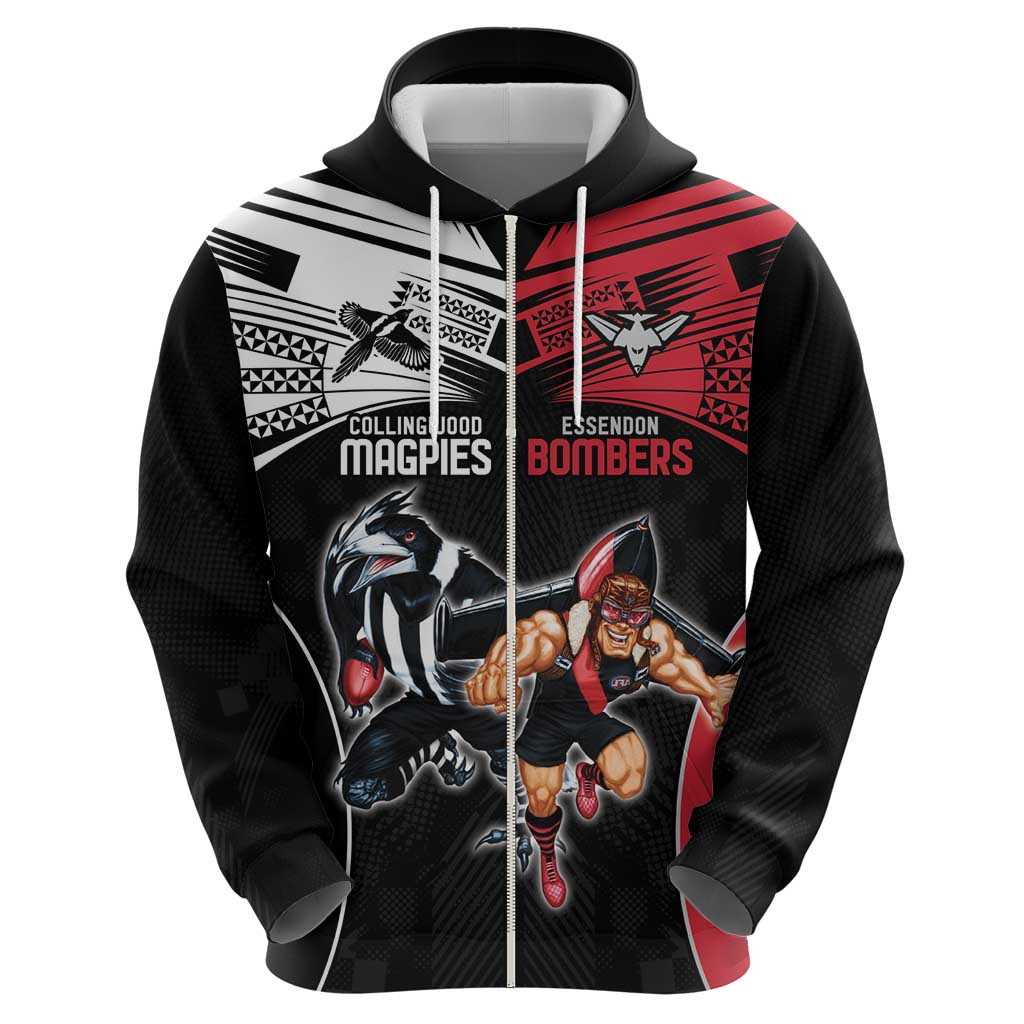 Custom Essendon and Collingwood Hoodie Together Sporty Style LT9 - Vibe Hoodie Shop