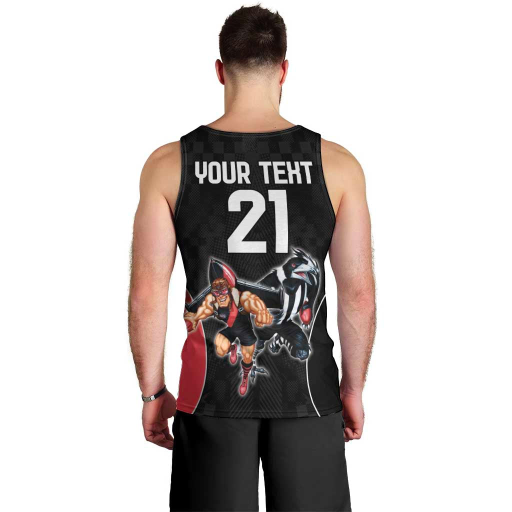 Custom Essendon and Collingwood Men Tank Top Together Sporty Style - Vibe Hoodie Shop