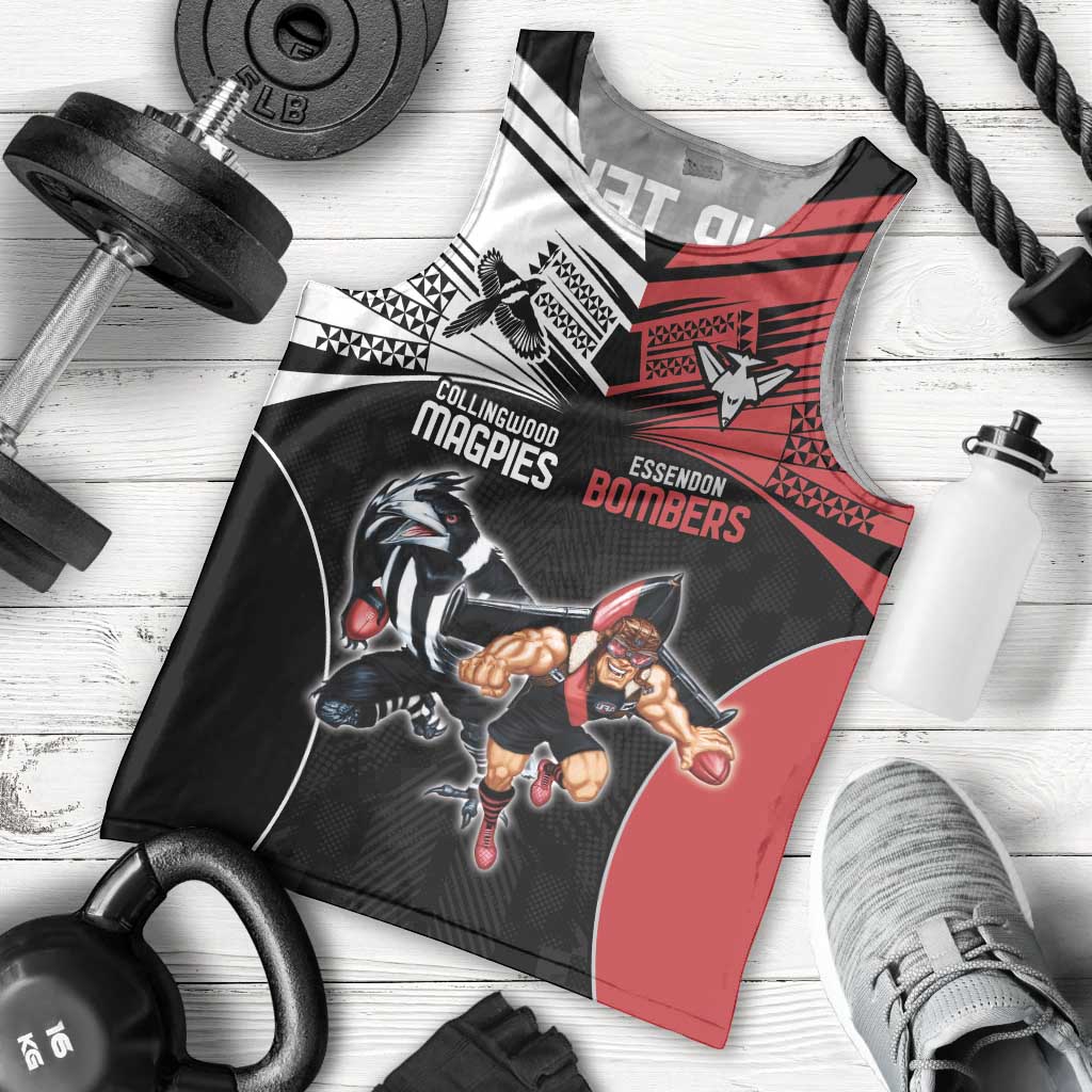 Custom Essendon and Collingwood Men Tank Top Together Sporty Style - Vibe Hoodie Shop