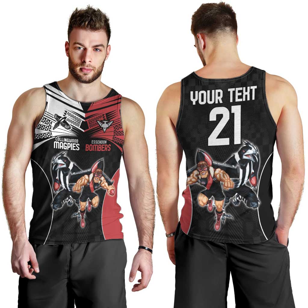 Custom Essendon and Collingwood Men Tank Top Together Sporty Style - Vibe Hoodie Shop