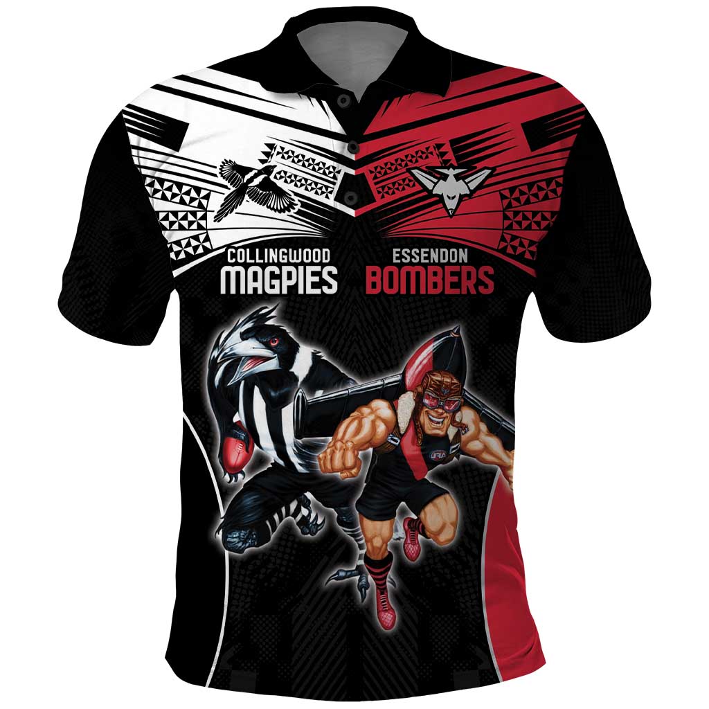 Custom Essendon and Collingwood Polo Shirt Together Sporty Style LT9 - Vibe Hoodie Shop