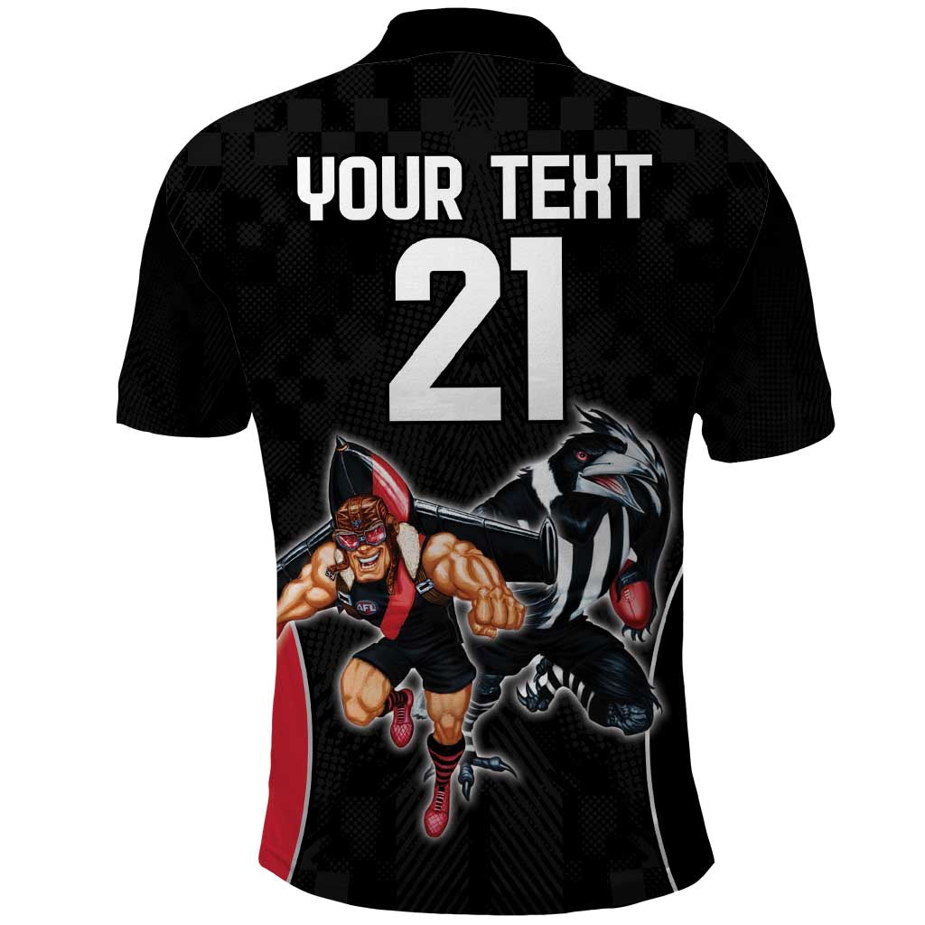 Custom Essendon and Collingwood Polo Shirt Together Sporty Style LT9 - Vibe Hoodie Shop