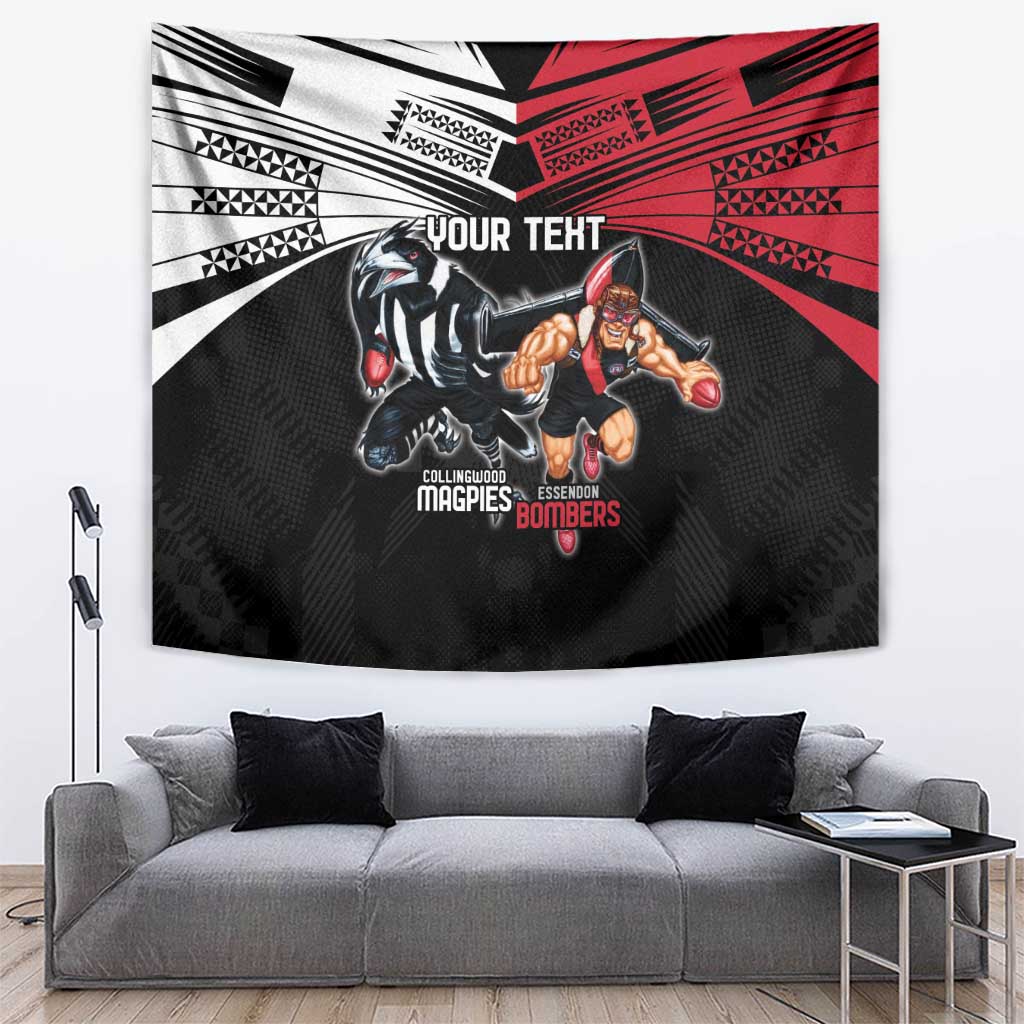 Custom Essendon and Collingwood Tapestry Together Sporty Style - Vibe Hoodie Shop