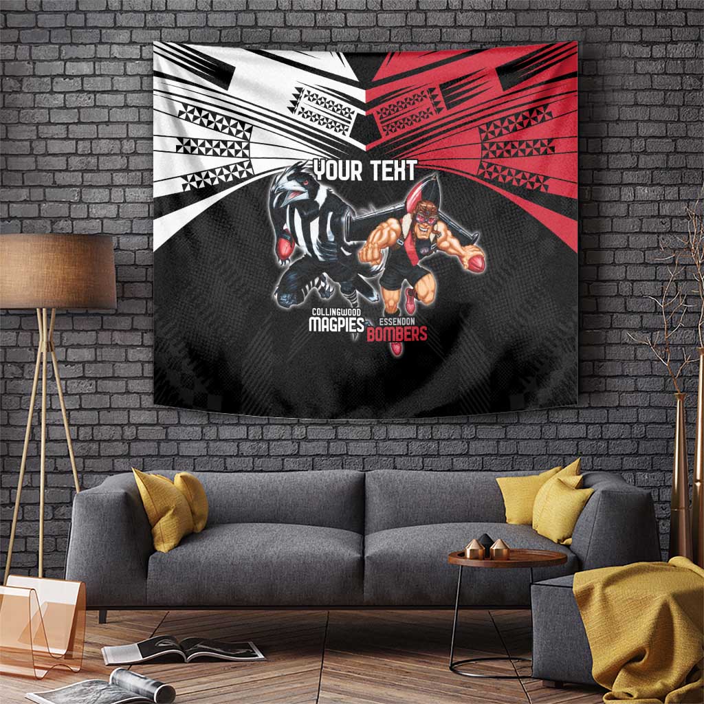 Custom Essendon and Collingwood Tapestry Together Sporty Style - Vibe Hoodie Shop