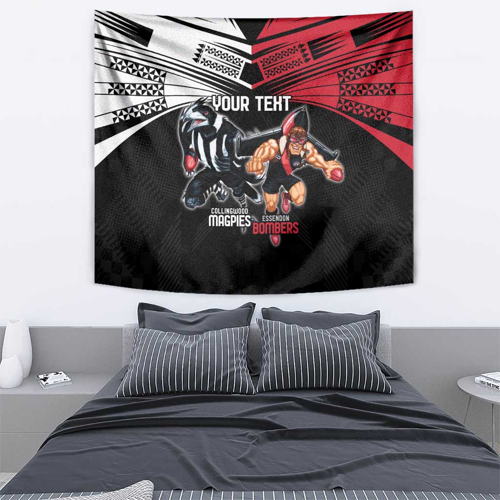 Custom Essendon and Collingwood Tapestry Together Sporty Style - Vibe Hoodie Shop