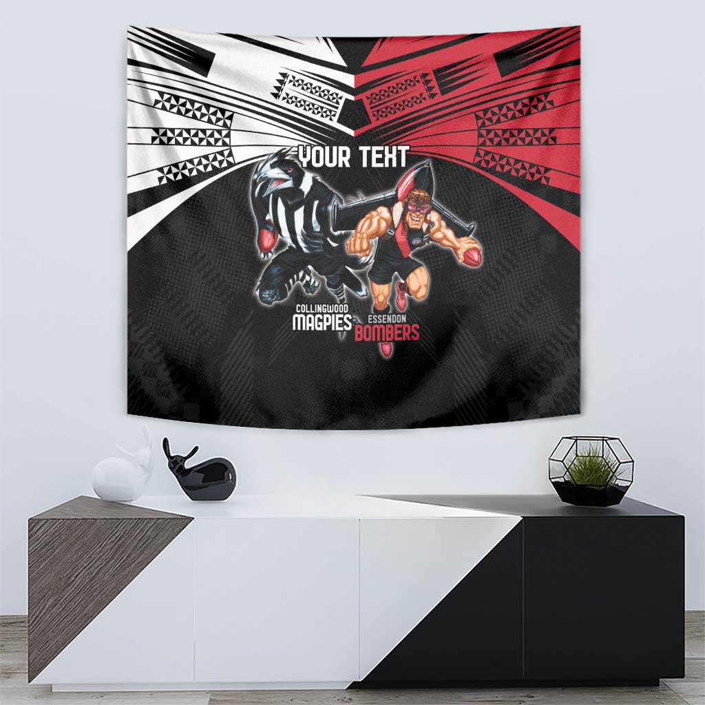 Custom Essendon and Collingwood Tapestry Together Sporty Style - Vibe Hoodie Shop