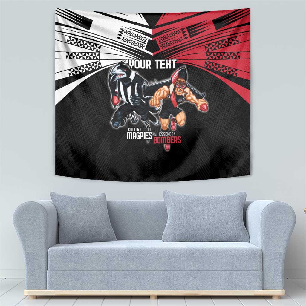 Custom Essendon and Collingwood Tapestry Together Sporty Style - Vibe Hoodie Shop