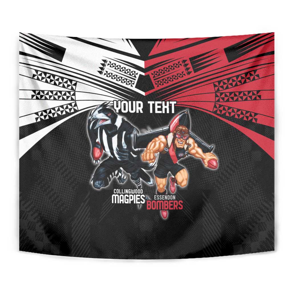 Custom Essendon and Collingwood Tapestry Together Sporty Style - Vibe Hoodie Shop