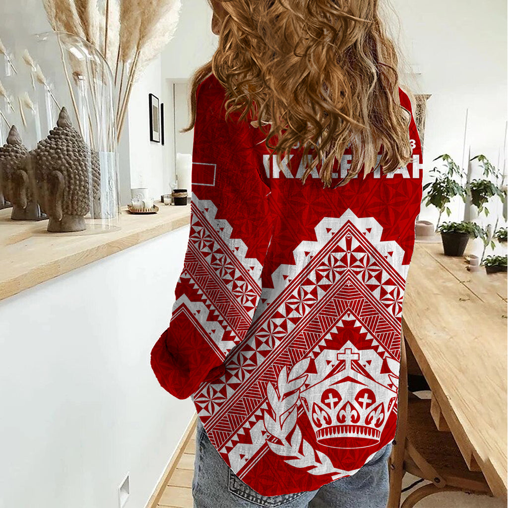 Tonga Rugby Women Casual Shirt Proud Tongan Ngatu Kupesi World Cup 2023 No1 - Vibe Hoodie Shop