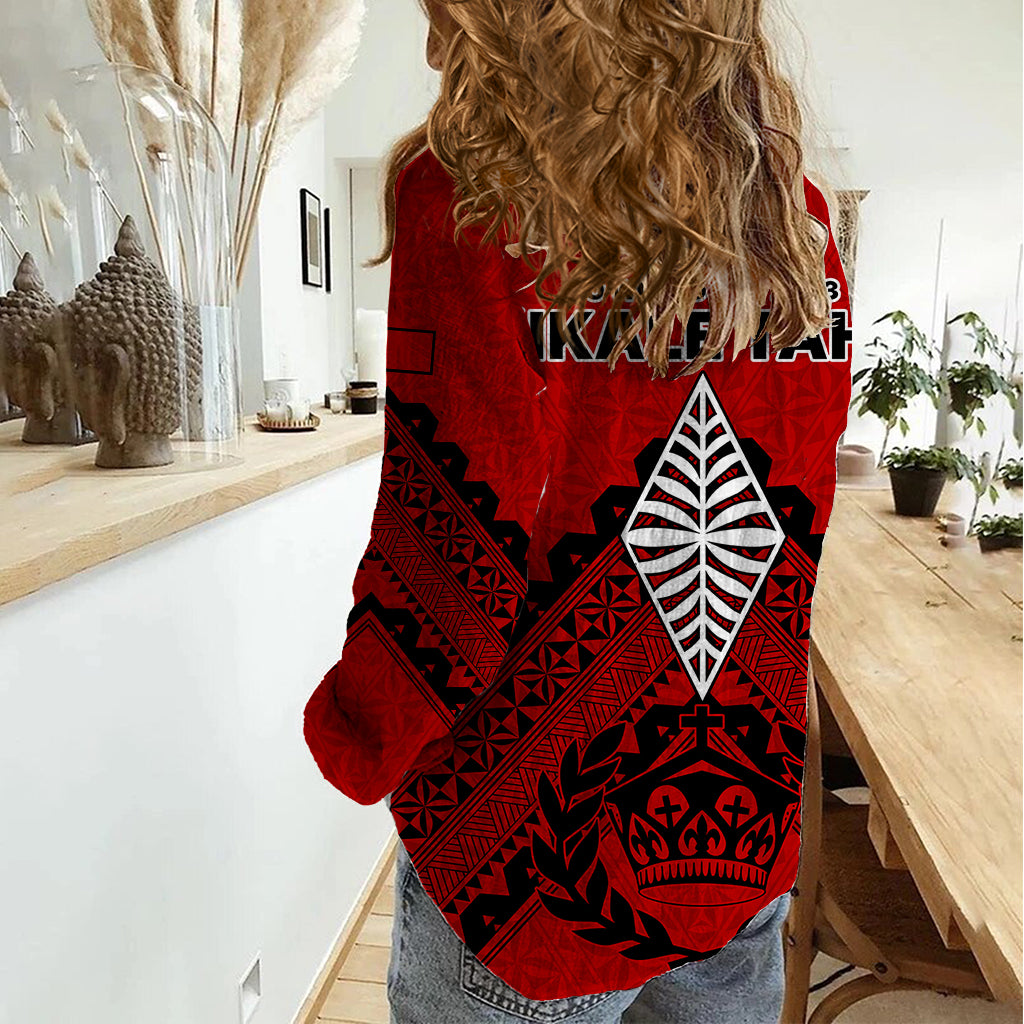 Tonga Rugby Women Casual Shirt Proud Tongan Ngatu Kupesi World Cup 2023 No2 - Vibe Hoodie Shop