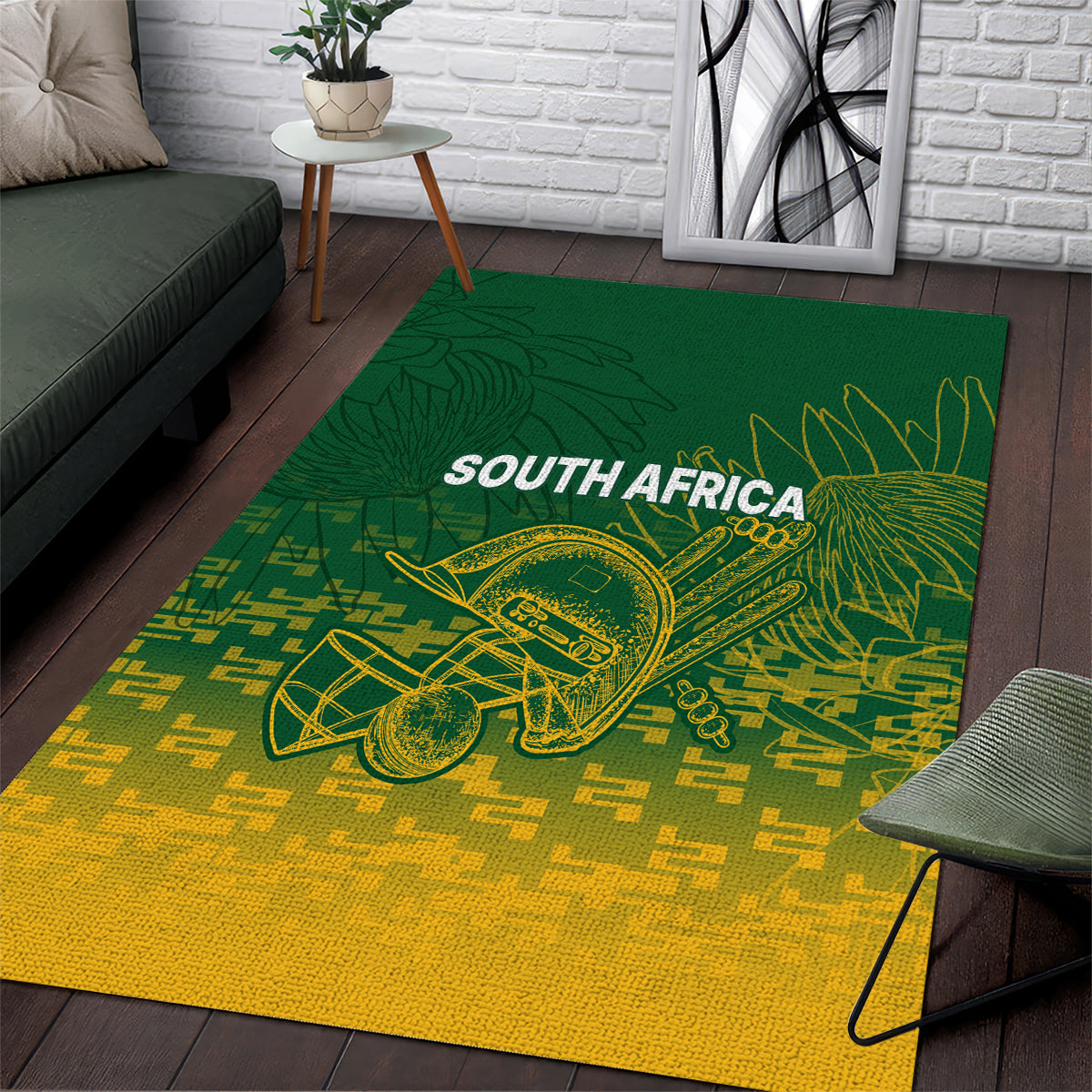 South Africa Cricket Area Rug Go Proteas World Cup Version 2023 Sproty - Vibe Hoodie Shop