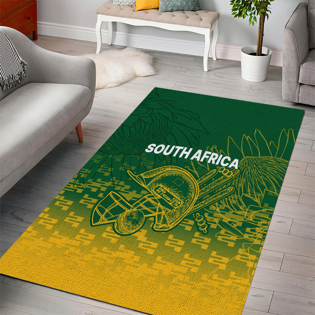 South Africa Cricket Area Rug Go Proteas World Cup Version 2023 Sproty - Vibe Hoodie Shop