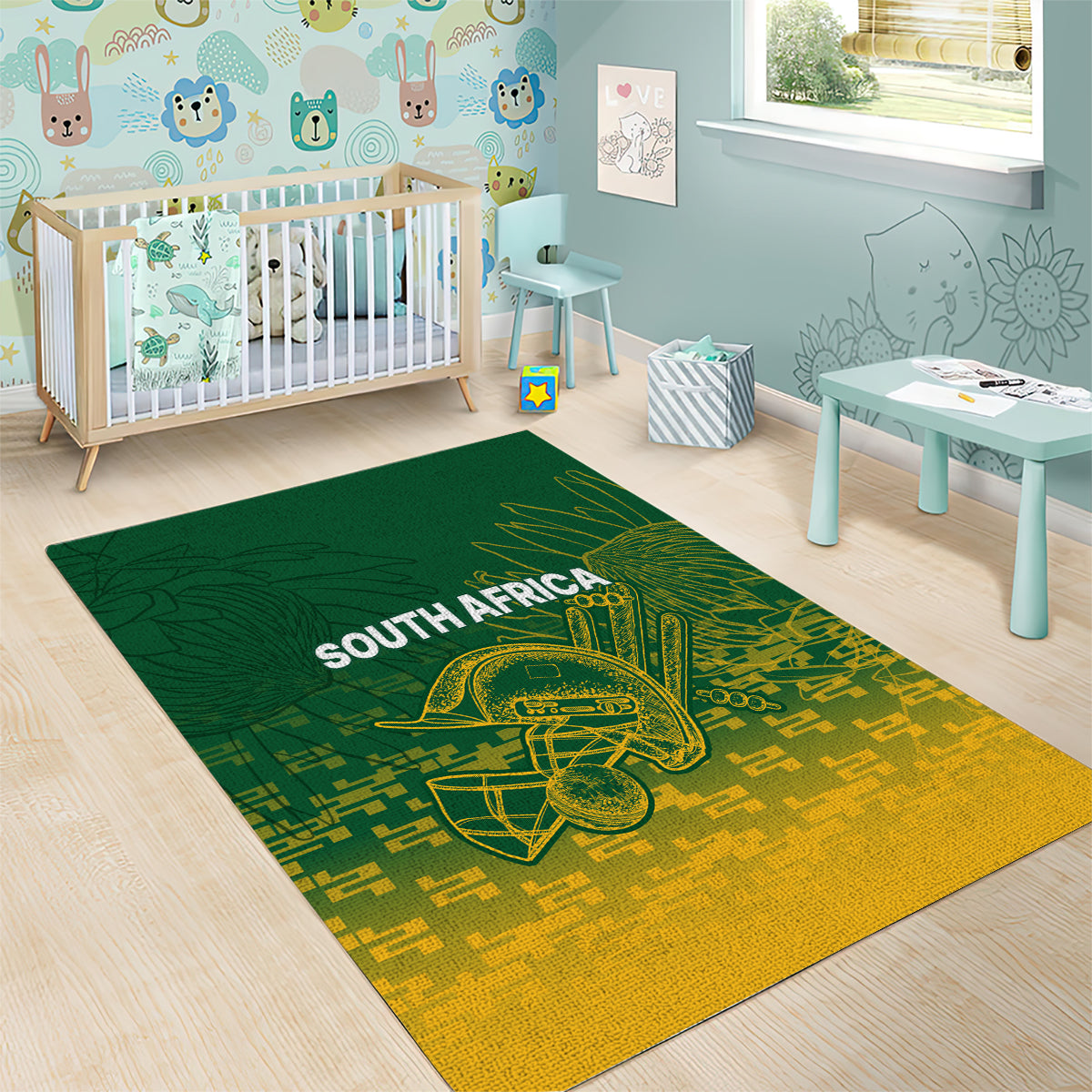 South Africa Cricket Area Rug Go Proteas World Cup Version 2023 Sproty - Vibe Hoodie Shop