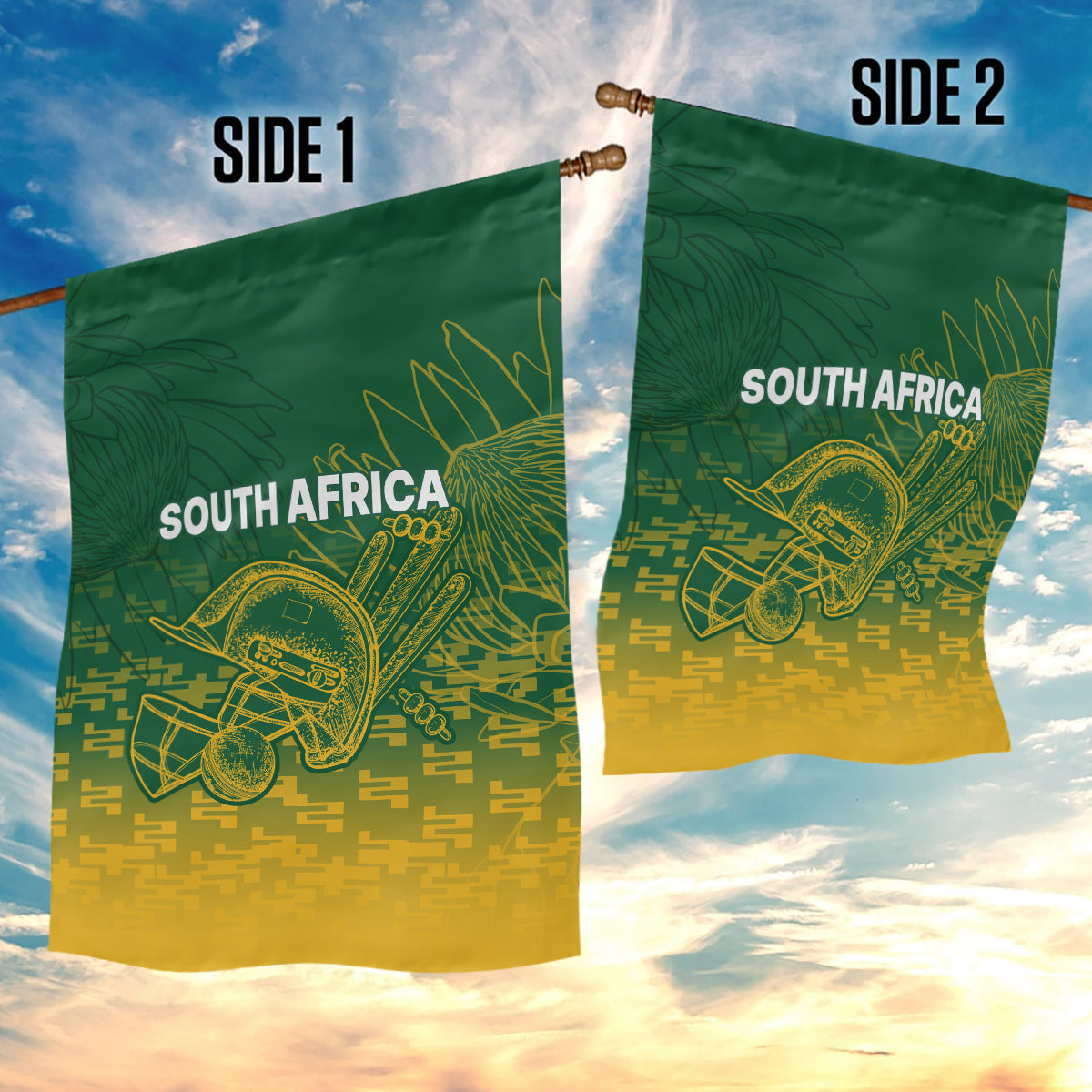 South Africa Cricket Garden Flag Go Proteas World Cup Version 2023 Sproty - Vibe Hoodie Shop