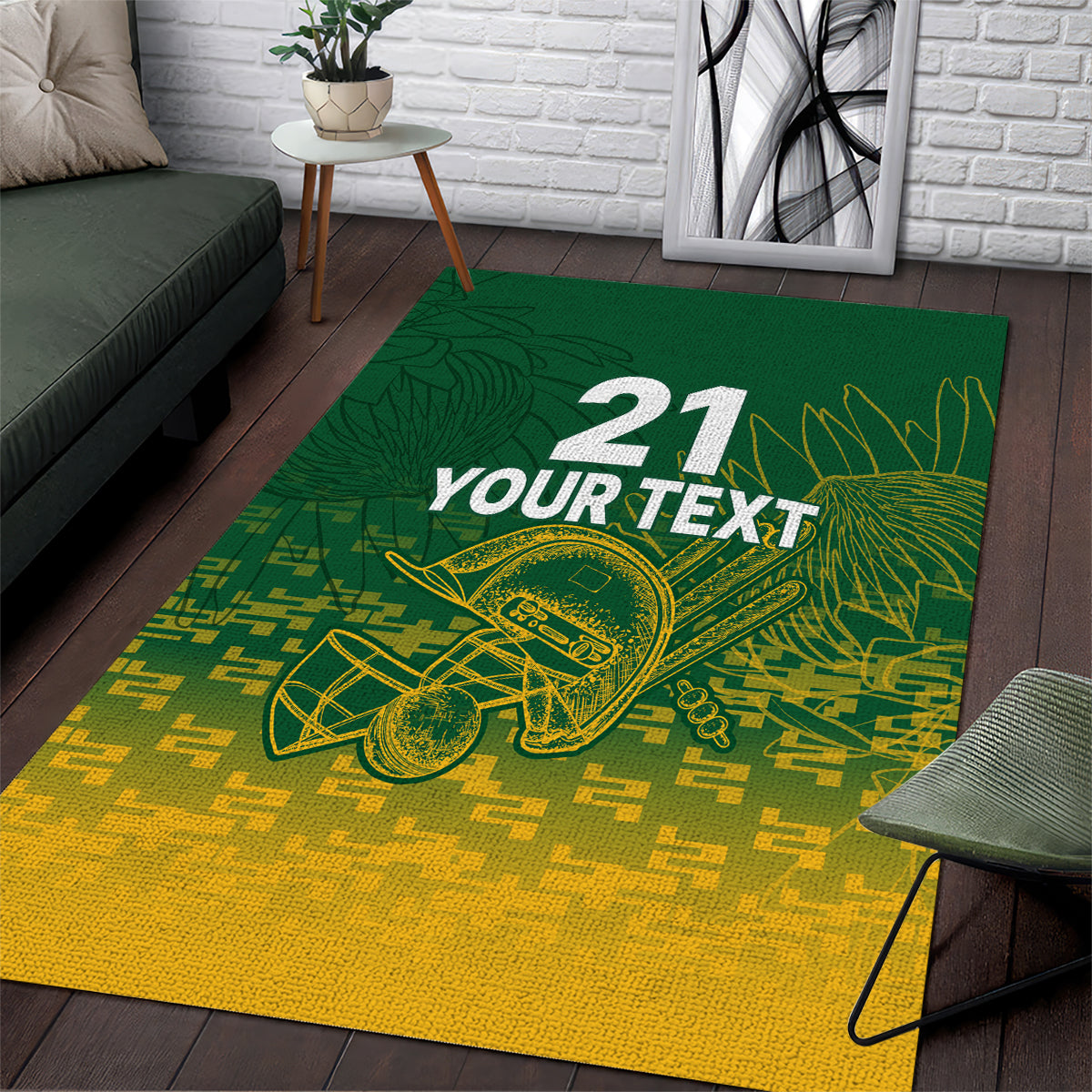 Custom South Africa Cricket Area Rug Go Proteas World Cup Version 2023 Sproty - Vibe Hoodie Shop