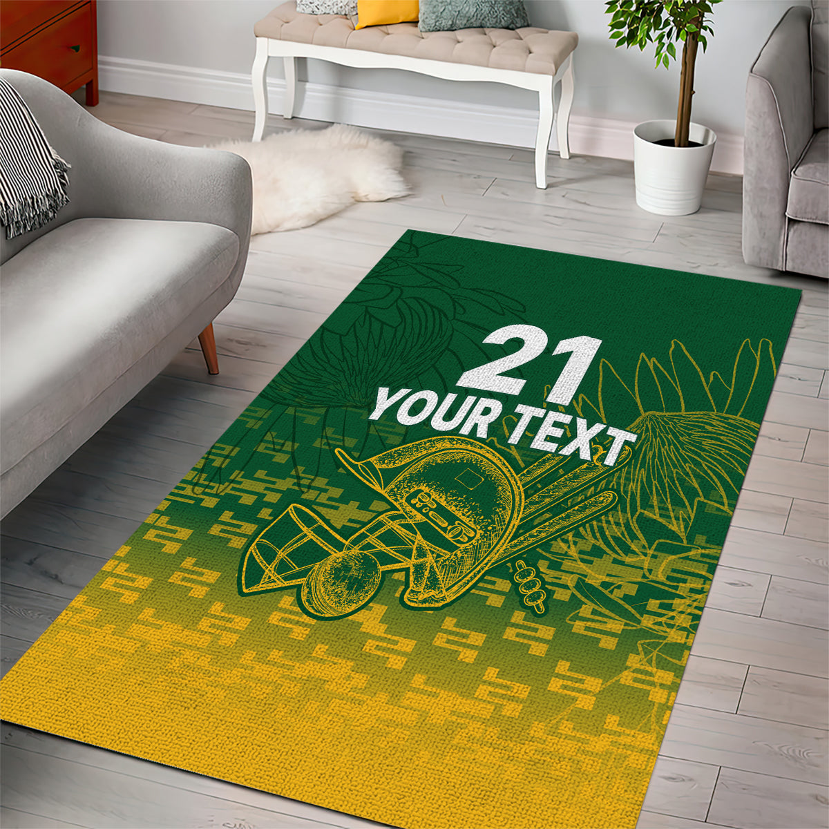 Custom South Africa Cricket Area Rug Go Proteas World Cup Version 2023 Sproty - Vibe Hoodie Shop