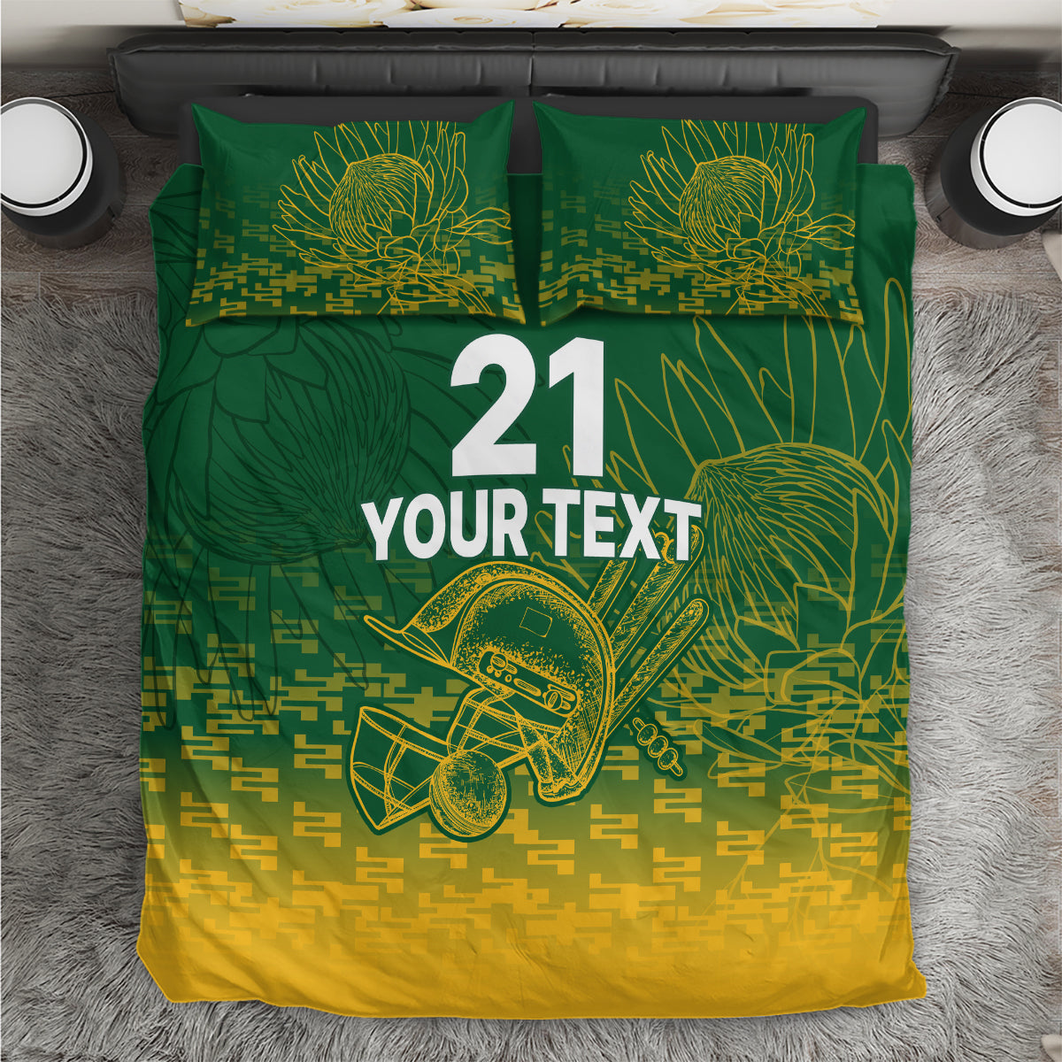 Custom South Africa Cricket Bedding Set Go Proteas World Cup Version 2023 Sproty - Vibe Hoodie Shop