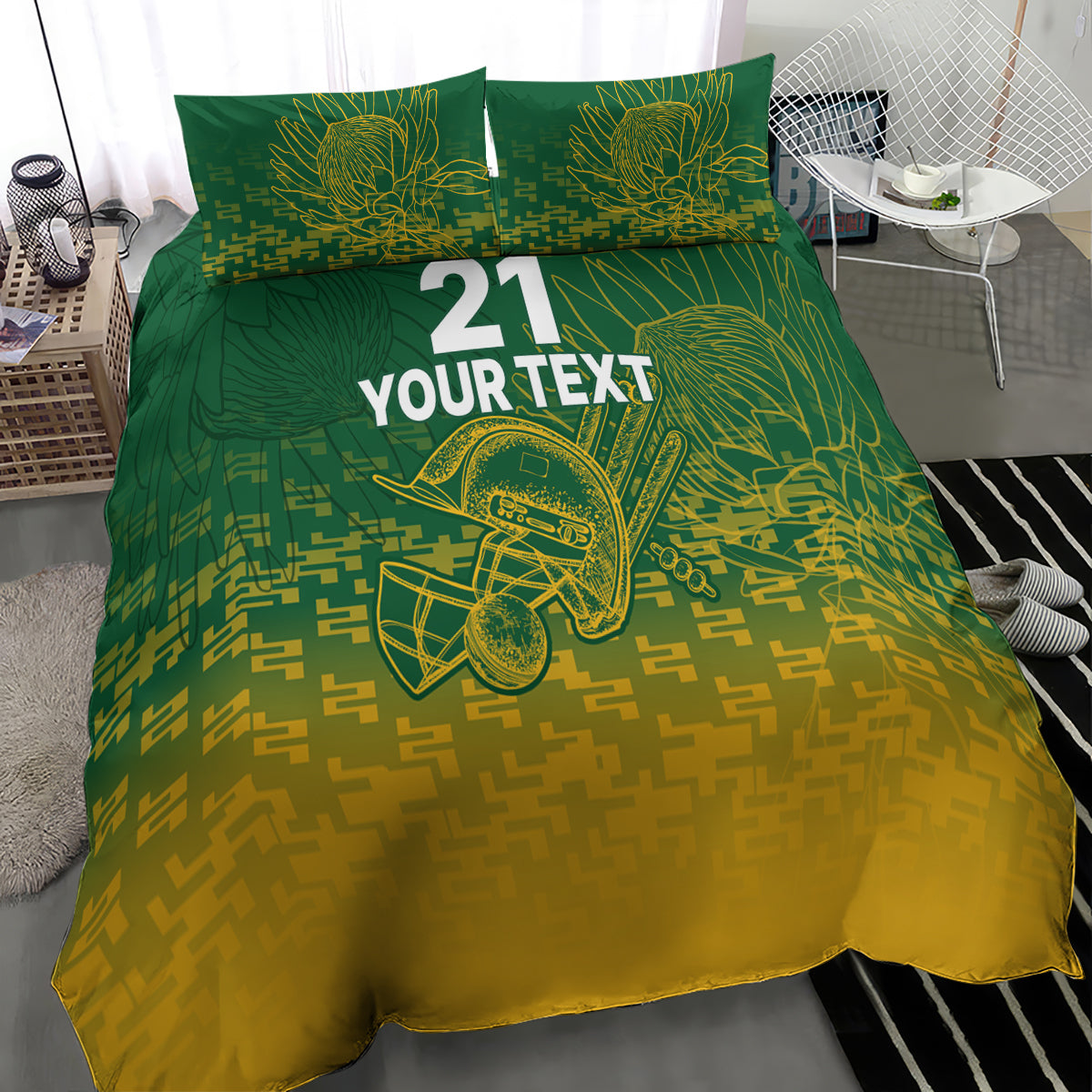 Custom South Africa Cricket Bedding Set Go Proteas World Cup Version 2023 Sproty - Vibe Hoodie Shop