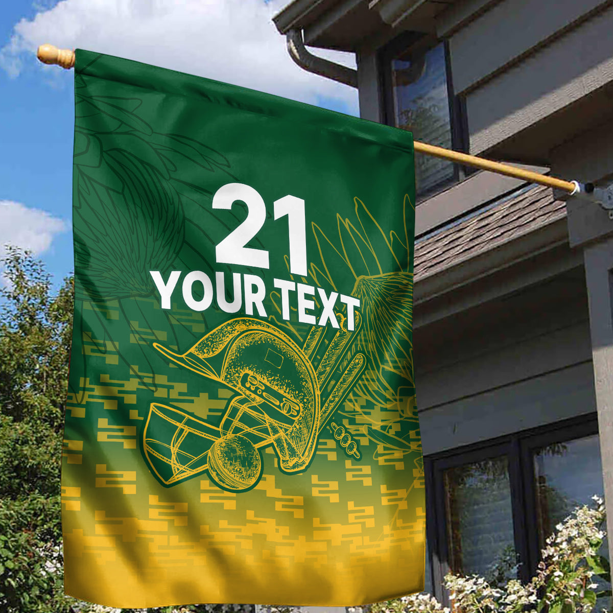 Custom South Africa Cricket Garden Flag Go Proteas World Cup Version 2023 Sproty - Vibe Hoodie Shop