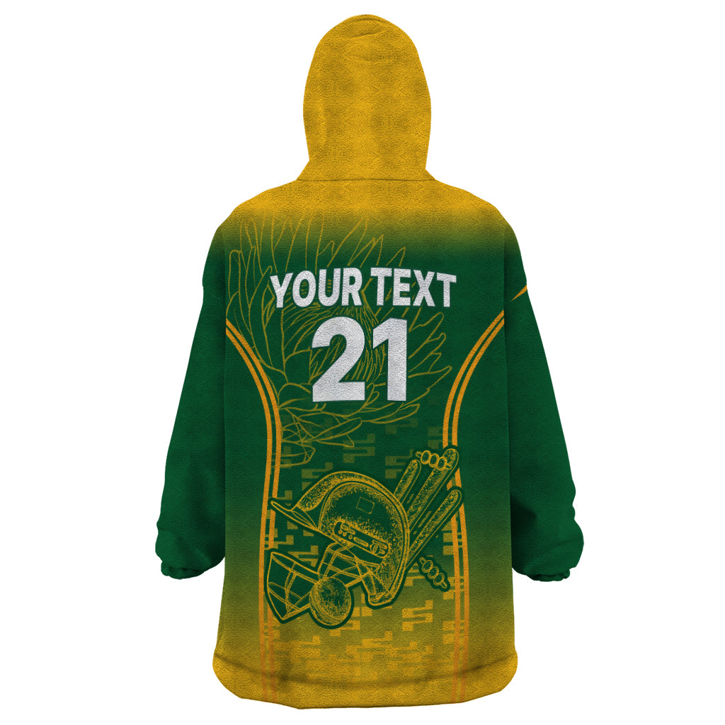 Custom South Africa Cricket Wearable Blanket Hoodie Go Proteas World Cup Version 2023 Sproty - Vibe Hoodie Shop