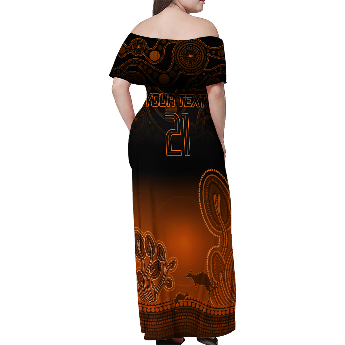 custom-australia-wallabies-rugby-family-matching-off-shoulder-maxi-dress-and-hawaiian-shirt-the-starry-night-indigenous