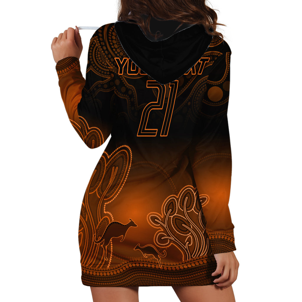 Custom Australia Wallabies Rugby Hoodie Dress The Starry Night Indigenous - Vibe Hoodie Shop