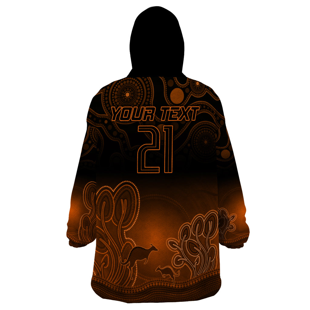 Custom Australia Wallabies Rugby Wearable Blanket Hoodie The Starry Night Indigenous - Vibe Hoodie Shop