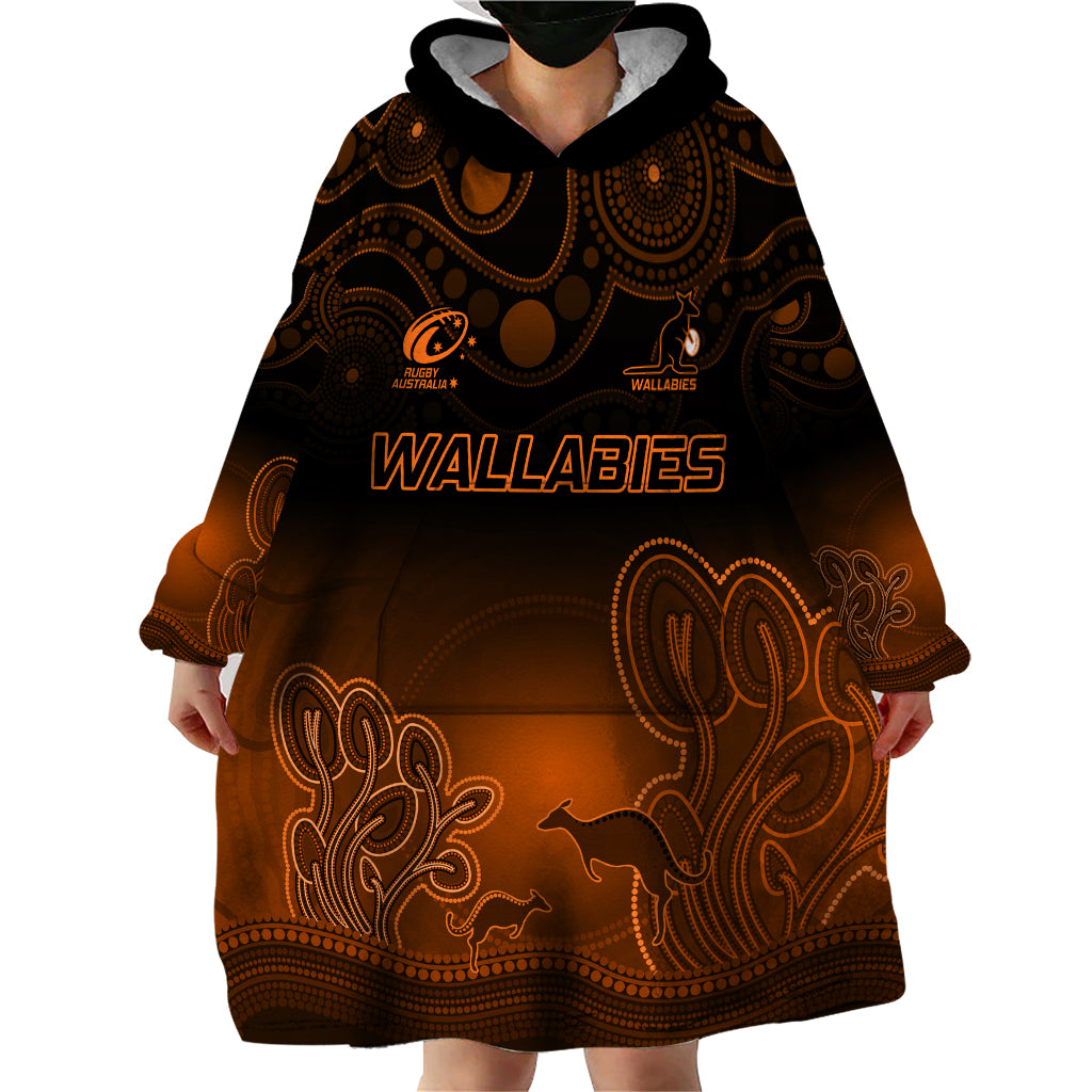 Custom Australia Wallabies Rugby Wearable Blanket Hoodie The Starry Night Indigenous - Vibe Hoodie Shop