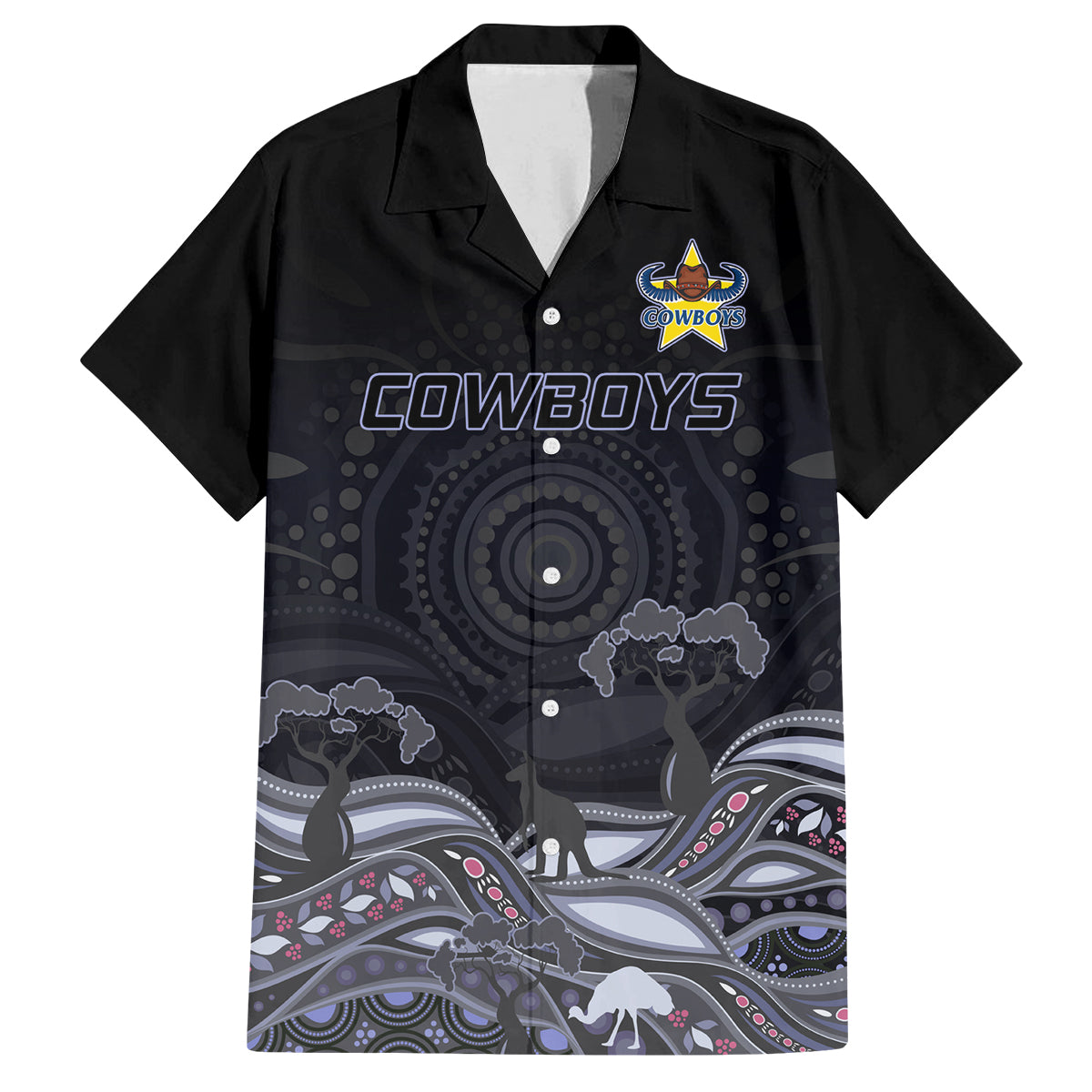 custom-cowboys-rugby-family-matching-long-sleeve-bodycon-dress-and-hawaiian-shirt-the-starry-night-indigenous